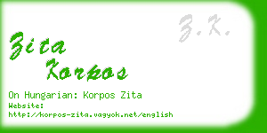 zita korpos business card